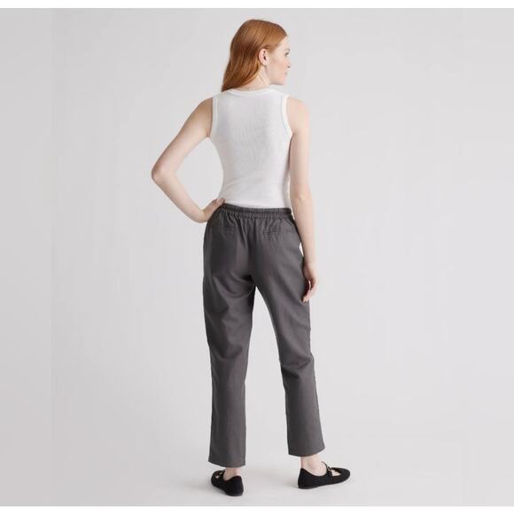 QUINCE Charcoal Cotton Linen Twill Straight Leg Pants NWT Size Medium - Picture 2 of 9